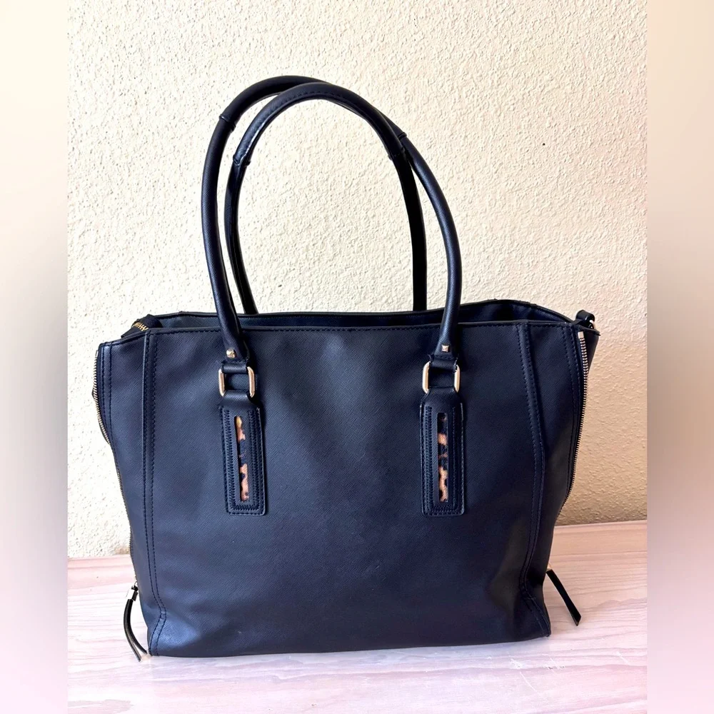 Stella & Dot Full Time Fabulous Black Tote Bag